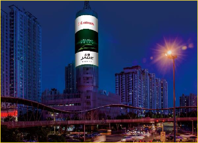 深圳福田區大中華喜來登大酒店LED弧形屏廣告，戶外LED廣告